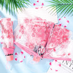 6 Pack Cherry Blossom Umbrella Clear Folding Travel Transparent Floral Rain Umbrellas For Adult Kids Girls Romantic Flower Wedding Decoration Auto Open Umbrella