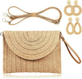 COOKOOKY Straw Clutch Handbag Summer Beach Straw Purse for Women woven Envelope Bag | Straw, Summer, Beach, woven, Straw, Summer