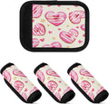 4 Pack Valentines Chocolate Luggage Handle Wrap, Detachable Luggage Tag, Neoprene Suitcase Wrap with Comfort Grip & Bright Identifier for Suitcase, Travel Bag, Sports Bag