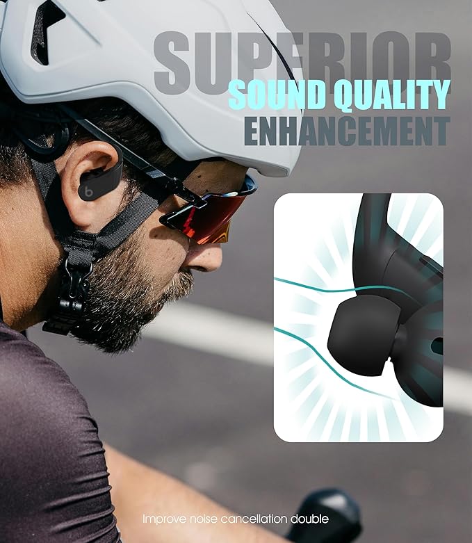 8 Pairs Ear Tips for Beats Powerbeats Pro/Beats Flex/Beats X with Cleaning Kit, Soft Silicone Fit in Case Replacement Tips for Beats Powerbeats Pro/Beats Flex/urBeats - Black