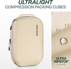 Aerotrunk Ultralight Compression Packing Cubes - Lightweight Travel Organizers for Suitcases and Luggage (6-Pack, Beige)