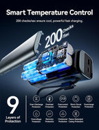 VENTION Powerhive 27000mAh Laptop Power Bank, 200W, Built-in and Extra 240W USB-C Cables, Portable Laptop Charger, Digital Display, for iPhone 17/16/15/14/13 Pro Max, MacBook, Dell, HP, Galaxy S24