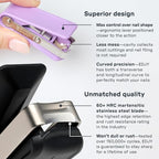 EDJY Fingernail Cutter - Precision Stainless Steel Nail Cutter for Fingernails | Sharp Blade, Ergonomic Design, Durable & Rust-Resistant | Ideal for Men and Women | Black | 2-Pack