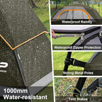 CAMPROS CP Upgraded 6/8 Person Camping Tents, Waterproof Windproof Family Tent with Larger Mesh Windows & Door, Double Layer, Easy Set Up, All-Season Dome Tent with Top Rainfly & Carry Bag