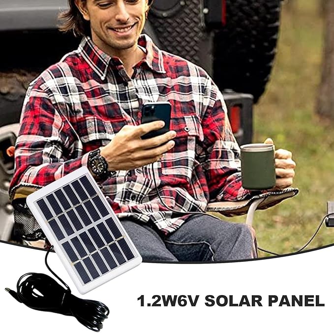 Solar Battery Charger -Solar Panel Type C Fast Charger | 1.2W 6V Solar Charger | Solar Charging Panel | Waterproof Solar Charging Panel | Solar Powered Battery Pack for Camping | Hiking