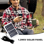Solar Battery Charger -Solar Panel Type C Fast Charger | 1.2W 6V Solar Charger | Solar Charging Panel | Waterproof Solar Charging Panel | Solar Powered Battery Pack for Camping | Hiking