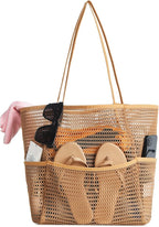Iioscre Beach Bag for Women, Causal Hobo Pool Bags with Zipper Inner Pocket, Foldable Swim Tote Bag for Vacation Essentials