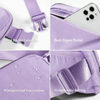 YOSHUYUKI Cross Body Fanny Packs for Women Fashion Waist Bag Pouch Nylon Small Travel Crossbody Bags Mini Purse Everywhere Belt Bag Bum Bag Adjustable Strap for Workout Running Hiking Lavender Fog