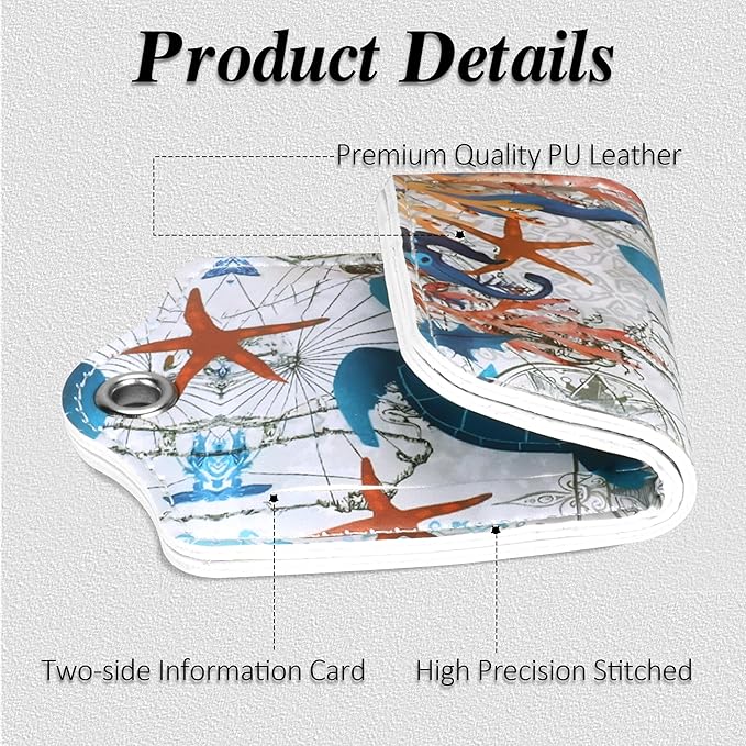 Luggage Tags for Suitcases, 2 Pack Cute PU Leather Luggage Tag TSA Approved with Stainless Steel Loop and Address Card Baggage Tag for Travel&Cruise Ships&Shipping Sea Turtle, by Chelmon