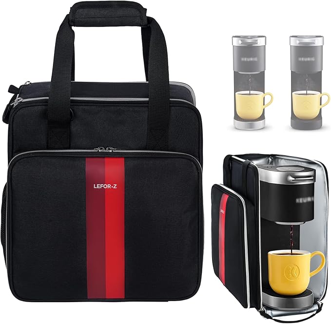 LEFOR·Z Coffee Maker Travel Bag Compatible with Keurig K-Mini,Single Serve Coffee Brewer Carrying Case Compatible for K-Mini Plus with Multiple Pockets for K-Cup Pods(Bag Only)