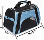 MuchL Pet Carrier Soft-Sided Carriers for Cat Carriers Dog Carrier for Small Medium Cats Dogs Puppies Pet Carrier Airline Approved Cat Dog Pet Travel Carrier (Small, Blue)