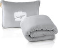 EverSnug Travel Blanket and Pillow - Ultra-Soft, Compact & Lightweight, 65x40 Inches, with Carry Case, Luggage Sleeve & Backpack Clip for Airplane Comfort (Light Grey)