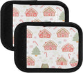 2 Pack Gingerbread Houses Luggage Handle Wrap, Detachable Luggage Tag, Neoprene Suitcase Wrap with Comfort Grip & Bright Identifier for Suitcase, Travel Bag, Sports Bag