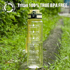OLDLEY Water Bottle, 32oz Motivational Sports Water Bottle with Time Marker - Times to Drink - Tritan, BPA Free, Wide Mouth Leakproof, Anniversary Birthday Gifts for Men Women,Clear Star (1 Bottle)