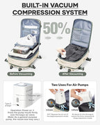 coofay Vacuum Backpack Travel with Pump Vacpack Travel Backpack with Vacuum System Compression Backpacks