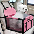 Dog Car Seat Foldable Dog Car Booster Seat Waterproof Breathable Oxford Travel Bag for Small to Medium Dogs, Puppies, and Pets-Pure Pink-Upgrade