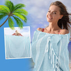 YSYJ Oversized Turkish Beach Towel Giant XXL Beach Towel Quick Dry Sand Free Extra Large Turkish Lightweight XL Beach Blanket for Travel Blue