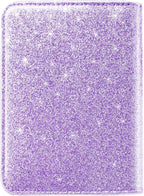 Passport Holder Cover,Traveling Passport Case Glitter Cute Passport Wallet for Women Purple