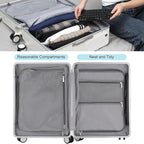 20'' Ride on Luggage Kids Rolling Suitcase with Seat & Aluminum Frame Back to School Gift for Student Travel(White)