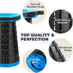 2025 Upgraded Collapsible Stool, Portable Folding Stool Max 620lb, Height Adjustable Retractable Telescopic Seat, Travel Chair, Foldable Camping Seat or Footrest Gift for Outdoors