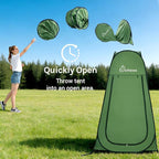 Wolfwise Pop Up Shower Tent, Portable Instant Changing Tent with Ventilation Window & Carry Bag, Privacy Bathroom Toilet for Beach, Camping & Outdoor, Width 47 ", Height 75 ", Green