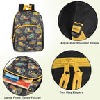Trail maker 15 Inch Kids Backpacks for Boys & Girls | Preschool, Kindergarten, Elementary School Backpacks with Adjustable, Padded Straps (Tough Trucks)