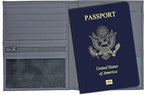 Grey RFID Genuine Leather Passport Wallet