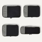 Amazon Essentials 4-Piece Packing Cubes Travel Accessories Set, Space-Saving Luggage Organizer with Double Zipper, Mesh Top Panel, Small/Medium/Large/Slim, Gray (Previously Amazon Basics)