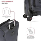 SWISSGEAR Sion Softside Expandable Spinner Luggage Durable Lightweight Travel Suitcase, Dark Grey, 2-Piece Set (21/25)