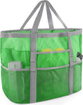 SRISE Mesh Beach Bag - Large Beach Tote Bag for Family Beach Bag for Toys & Vacation Essentials