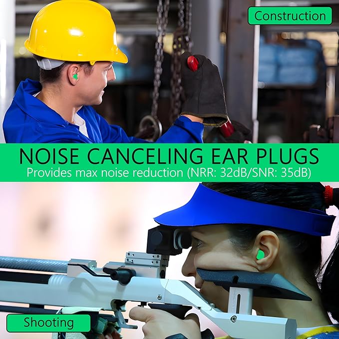 Quality Foam Ear Plugs 500 Pair - 32 dB Disposable Noise Cancelling High Decibel Sound Blocking Soft Ear Plugs - Dispenser Refill Safety Hearing Protection Bulk Ear Protection