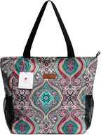 Original Floral Water Resistant Large Tote Bag Shoulder Bag for Gym Beach Travel Daily Bags Upgraded