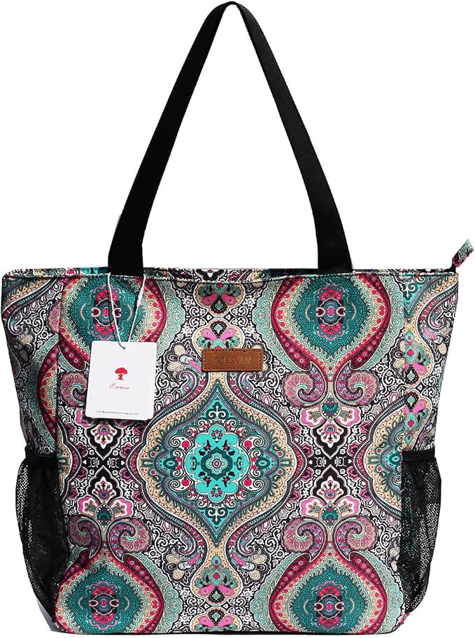 Original Floral Water Resistant Large Tote Bag Shoulder Bag for Gym Beach Travel Daily Bags Upgraded