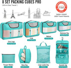 Veken 8 Set Packing Cubes for Travel Essentials, Suitcase Organizer Bags in 4 Sizes, Carry-On Luggage Accessories with Large Laundry & Hanging Toiletry Bag, Must-Have for Airplane, Road Trip & Camping