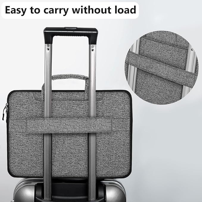 Hseok Laptop Shoulder Bag 13-14 inch Shockproof Water-Resistant HandBag with Small Case Compatible with MacBook Pro/Neo 14" M5/M4/M3/M2/M1, Mac Air/Pro 13.3", XPS 13/14, Most 13"-14" PC,Gray-black