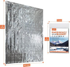 6 Pack - Large 82” x 62” Survival Emergency Mylar Thermal Blankets, Thermal Survival Blanket Perfect for Camping, Hiking, Body Insulation, Outdoors, Car Survival Kit, Bug Out Bag