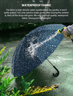 Premium Windproof Umbrella Classic J stick Handle with Easy Grip - Auto Open, Rainproof and Durable Canopy Design Perfect for Rainy Days Sunshad