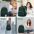 Focdod Laptop Backpack for Women Bookbag: 15.6 inch Work Backpacks with Pouch Pocket for Large Capacity Cup & USB Charger College Book Bag Travel Business Nurse Teacher Bookbags Anti-theft Back Pack