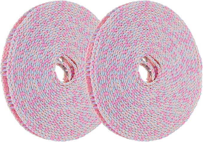 uxcell 2 Pcs Portable Travel Clothesline, 26.2ft Clothes Line Outdoors Travel Hanger Foldable Clothesline Rope with Hooks for Camping Hotel Backyard Home Cruise Ship, Purple
