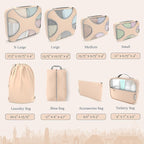 Shacke Packing Cubes for Travel 8 Set - Premium Luggage Organizer Bags - Versatile Travel Organizer for Women and Men - Optimized Packing Bags - Travel Essentials (Nude Biege)