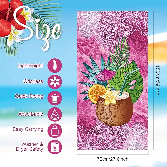 EBOOT 10 Pack Oversized Beach Towel Set Extra Large Pool Towels Microfiber Quick Dry Swim Blanket for Adult Women Men Face Hand Body Bath Travel Pool(Elegant Color,28 x 59 Inch,Summer)