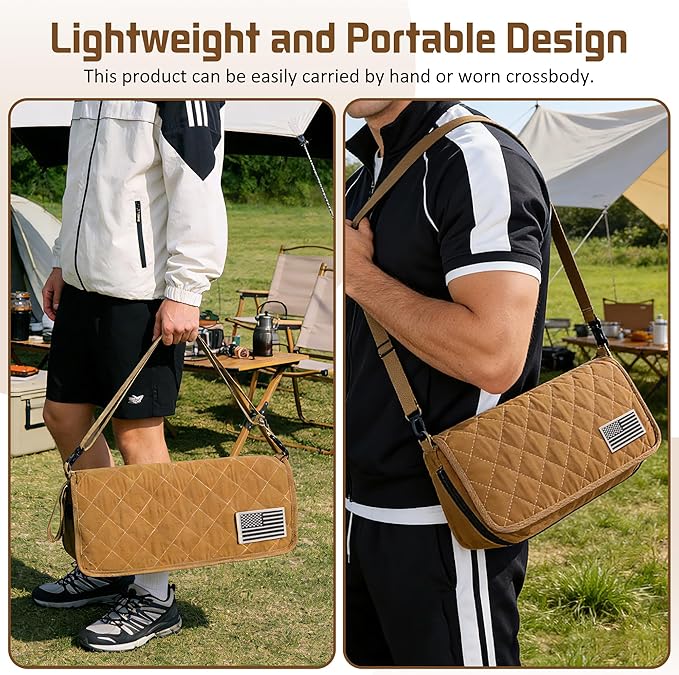 LiKiLiKi Extra Large Foldable Backpack Stool, Heavy Duty Thickened Collapsible Portable Pocket Chair, Compact Pocket Size Travel Seat for Hiking, Fishing, Picnic and Outdoor Activities (Brown)
