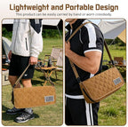 LiKiLiKi Extra Large Foldable Backpack Stool, Heavy Duty Thickened Collapsible Portable Pocket Chair, Compact Pocket Size Travel Seat for Hiking, Fishing, Picnic and Outdoor Activities (Brown)