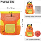 Swim Bag for Kids Mesh Beach Backpack for Boys Lightweight Drawstring Beach Bag Swimming Pool Sports Gym String Bag (Orange)