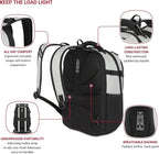 SwissGear Travel Tech Pro Laptop Backpack – Fits Laptops up to 16” – ScanSmart TSA-Friendly Backpack with Multiple Organizer Pockets – Grey Heather