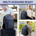 Travel Backpack, 40L Business Laptop Backpack with 17.3 Inch Laptop Compartment, Lightweight Daypack for Flight, Durable Water Resistant Bookbag, Hiking, Work Backpack for men, Blue