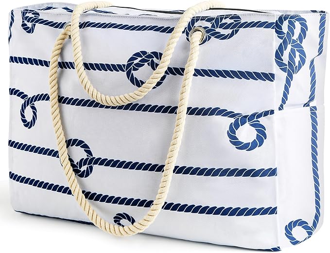 SRISE Large Beach Bag for Women & Men, Beach Bags Waterproof Sandproof, Travel Tote Bag, Swim Pool Bag for Family Outdoor