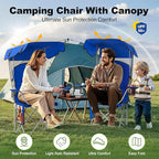 VTOY Portable Camping Chair with Canopy - Folding Chair with Canopy, Durable 600D Oxford Canopy Chair for Camping, Beach, Picnics, Fishing & Sports