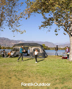 FanttikOutdoor Instant Cabin Tent 6/8/10/12 Person Camping Tent Setup in 60 Seconds with Rainfly & Windproof Portable with Carry Bag for Family Camping & Hiking, Upgraded Ventilation, Khaki