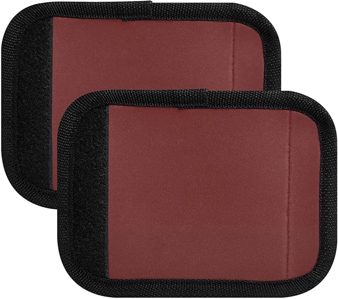 4 Pack Red-Brown Luggage Handle Wrap, Detachable Luggage Tag, Neoprene Suitcase Wrap with Comfort Grip & Bright Identifier for Suitcase, Travel Bag, Sports Bag